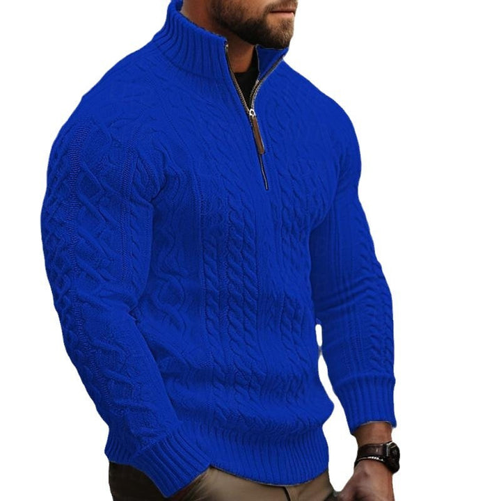 Nordic Twist Half-Zip Knit Sweater