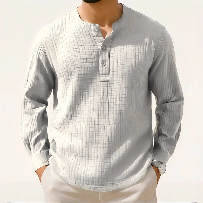 BreezeLite Linen-Blend Henley Shirt