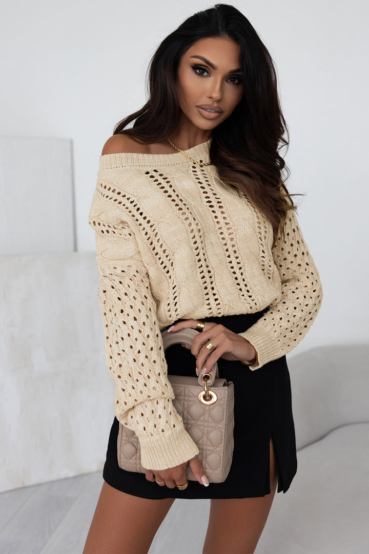 Soft Drift Eyelet Knit Sweater