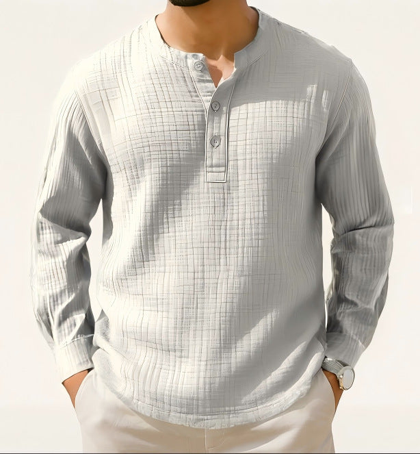 BreezeLite Linen-Blend Henley Shirt
